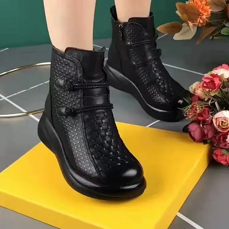 [100% piel de vacuno] Botas cortas de moda