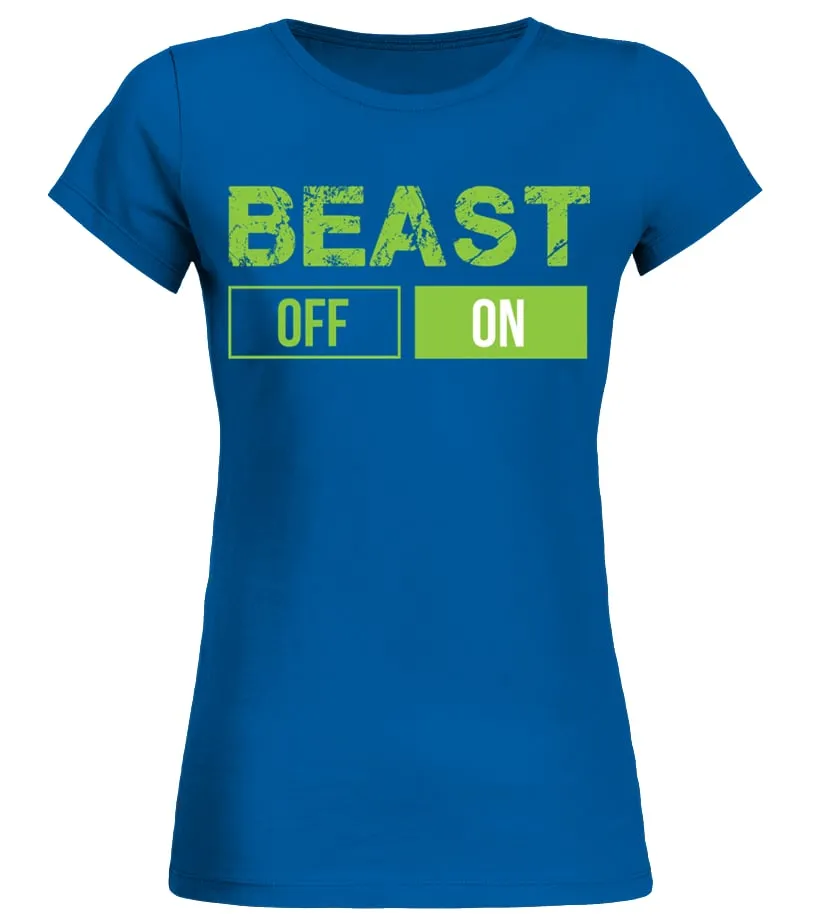 Beast On   Workout Fitness Gym T Shirt T Shirt Camiseta cuello redondo Mujer