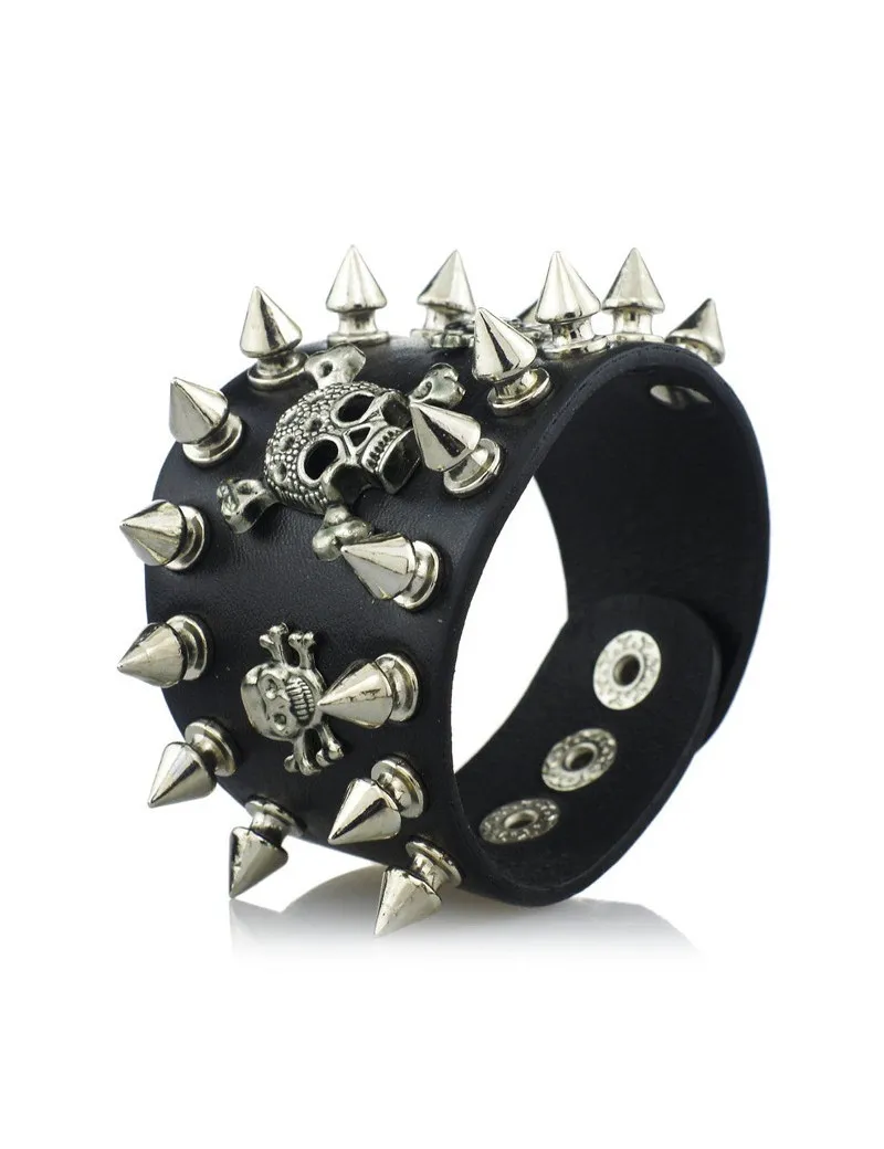 Black metal gothic wristband