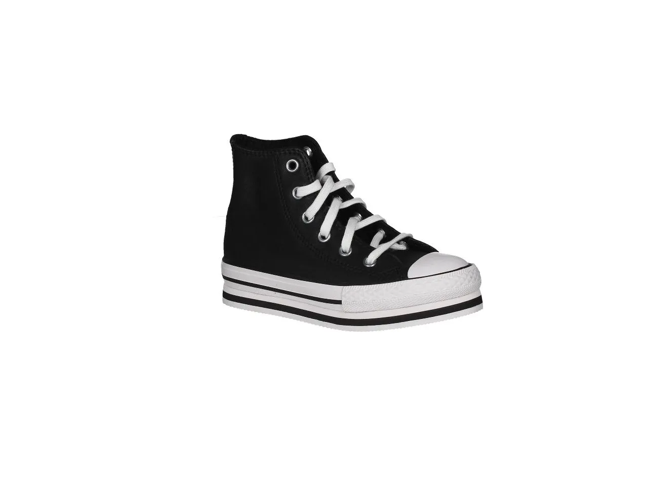 Bota All Star Piel Negro Piso Doble