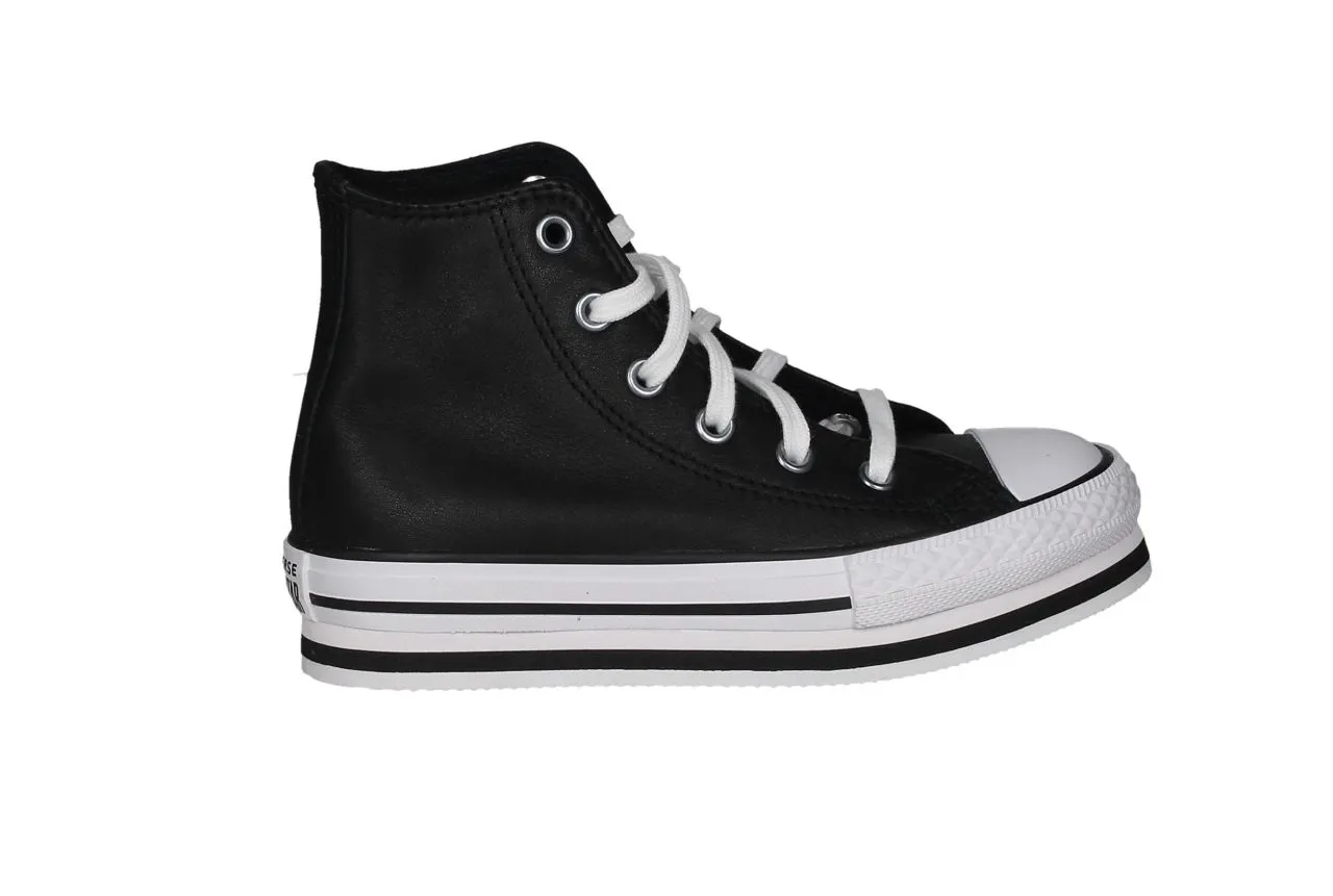 Bota All Star Piel Negro Piso Doble