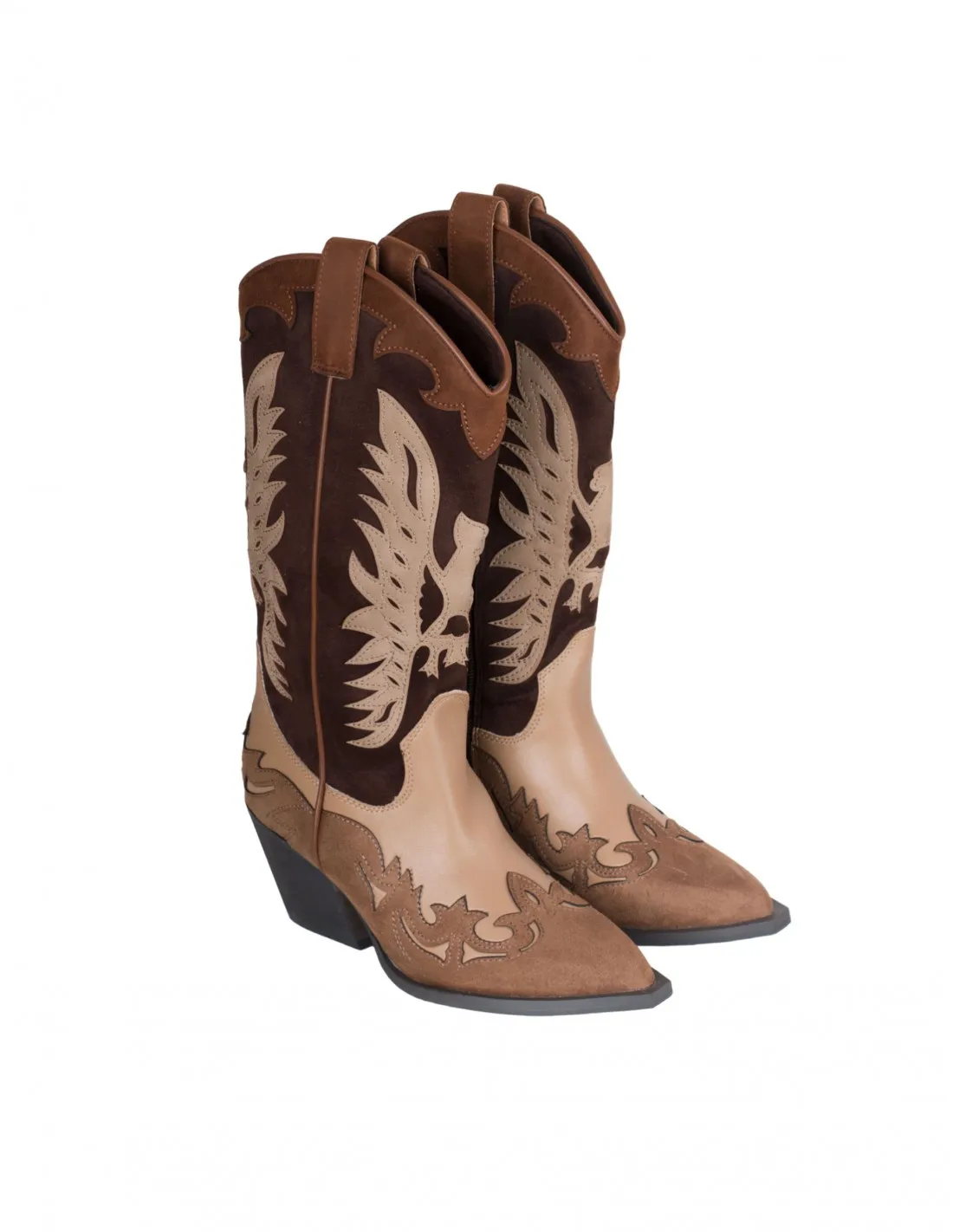 Botas Cowboy Combinadas Camel