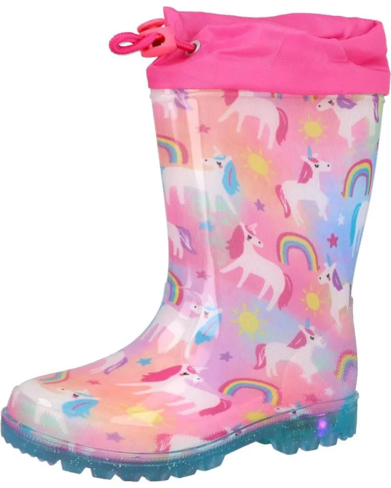 Botas de agua BUBBLE BOBBLE  de Niña BUBBLE KIDS C1193-L BOTAS DE AGUA CON LUCES PARA NINA  ROSA