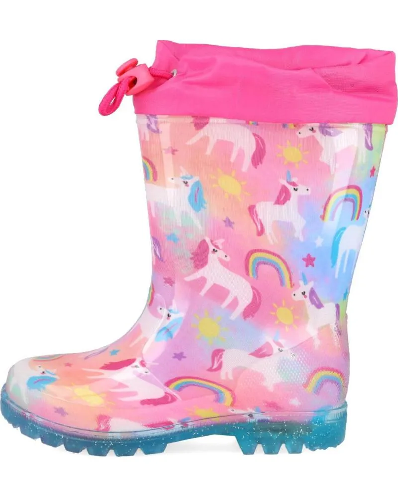 Botas de agua BUBBLE BOBBLE  de Niña BUBBLE KIDS C1193-L BOTAS DE AGUA CON LUCES PARA NINA  ROSA