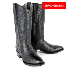 Botas de Avestruz Original Punta Redonda LAB-6503