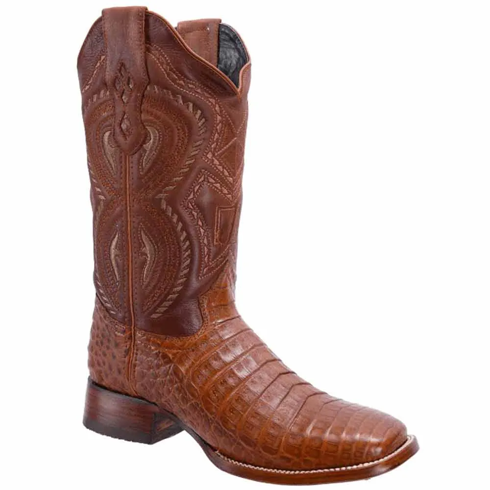 Botas de Cocodrilo Panza Original Horma Rodeo Cuadrada Color Shedron JB-506SH