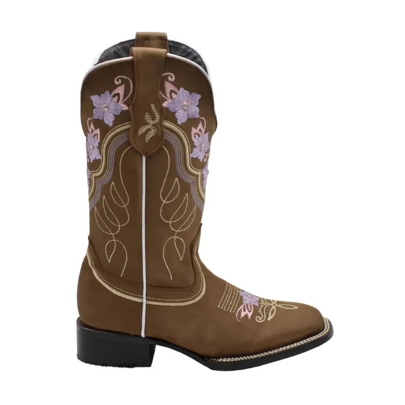 Botas de Cuero Horma Rodeo para Mujer Color Cafe JB-JAZMIN