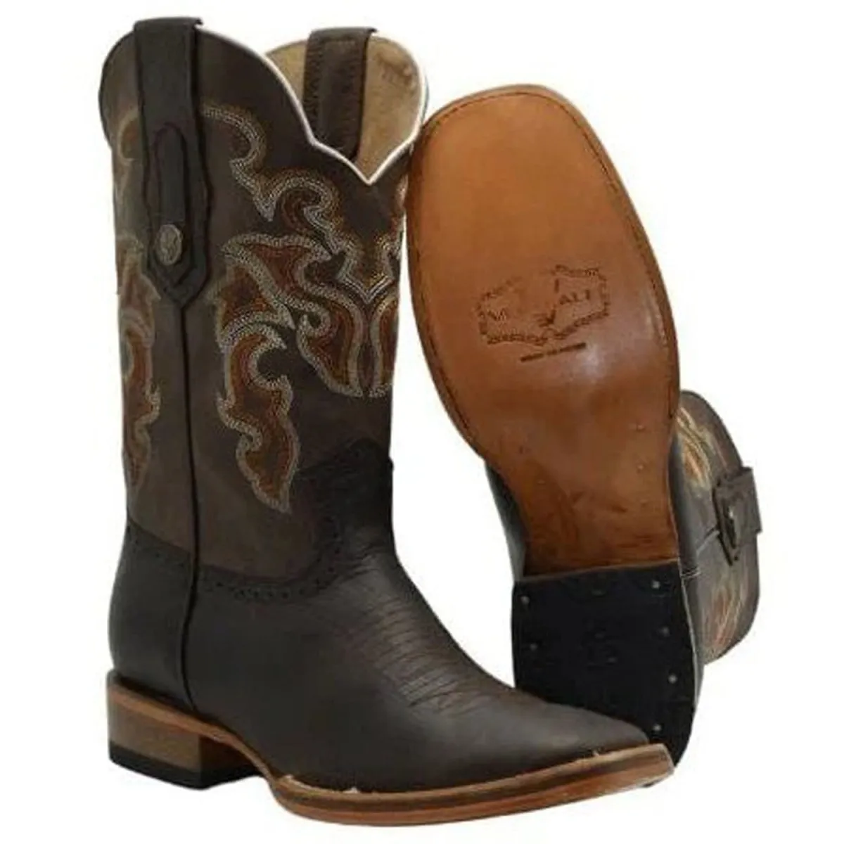 Botas de Cuero Original Horma Rodeo Color Cafe Suela de Hule JB-VE522