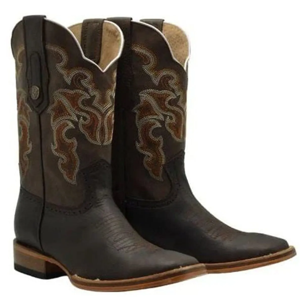 Botas de Cuero Original Horma Rodeo Color Cafe Suela de Hule JB-VE522