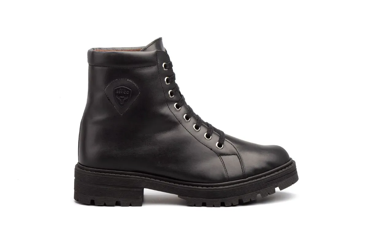 Botas Mujer Piel Cordones Negro