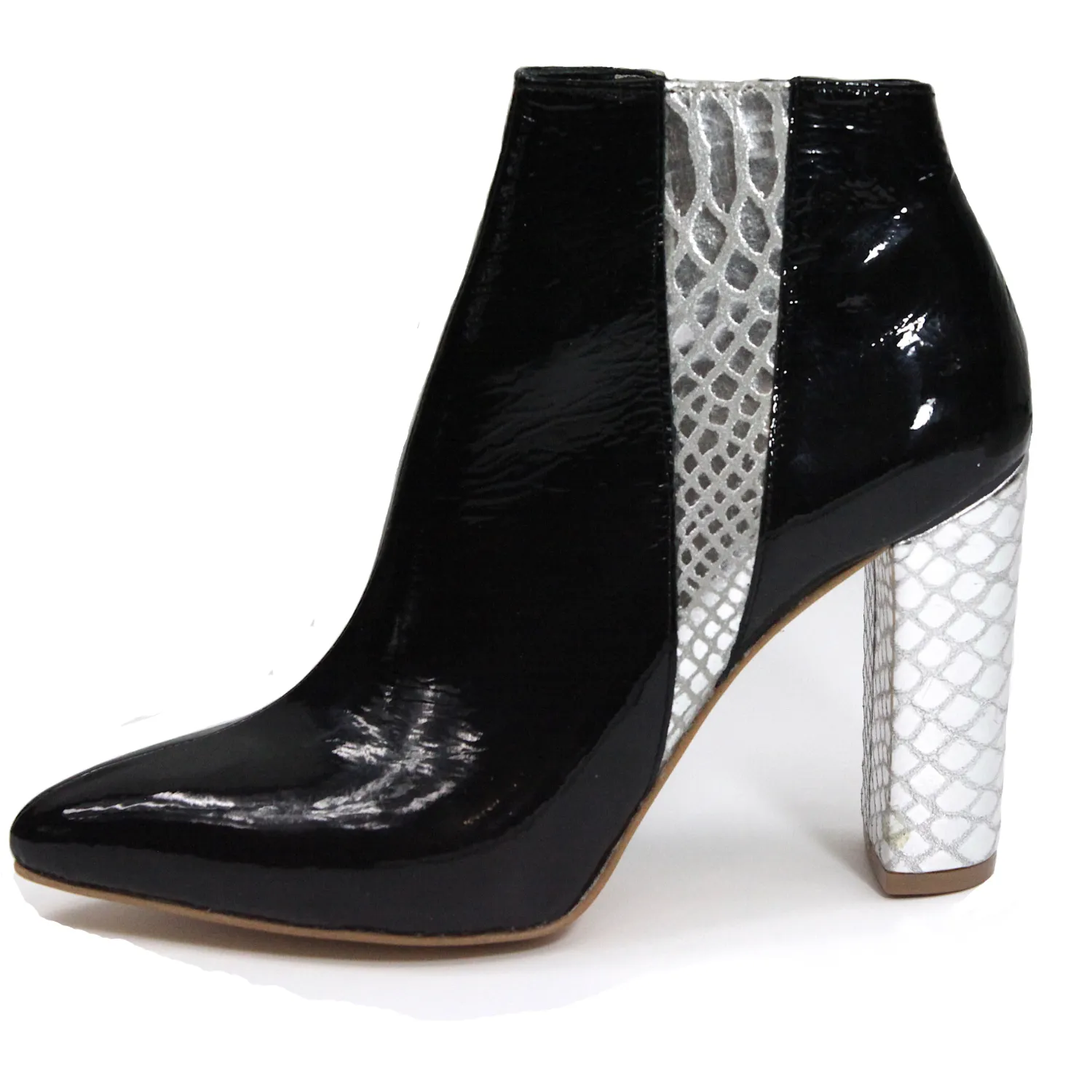 Botines mujer negro brillante