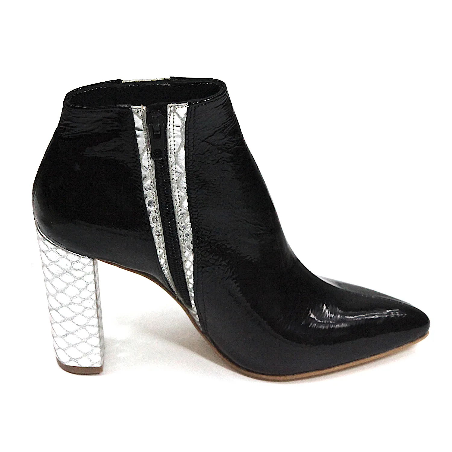 Botines mujer negro brillante