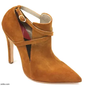 Botines tacon aguja mujer camel