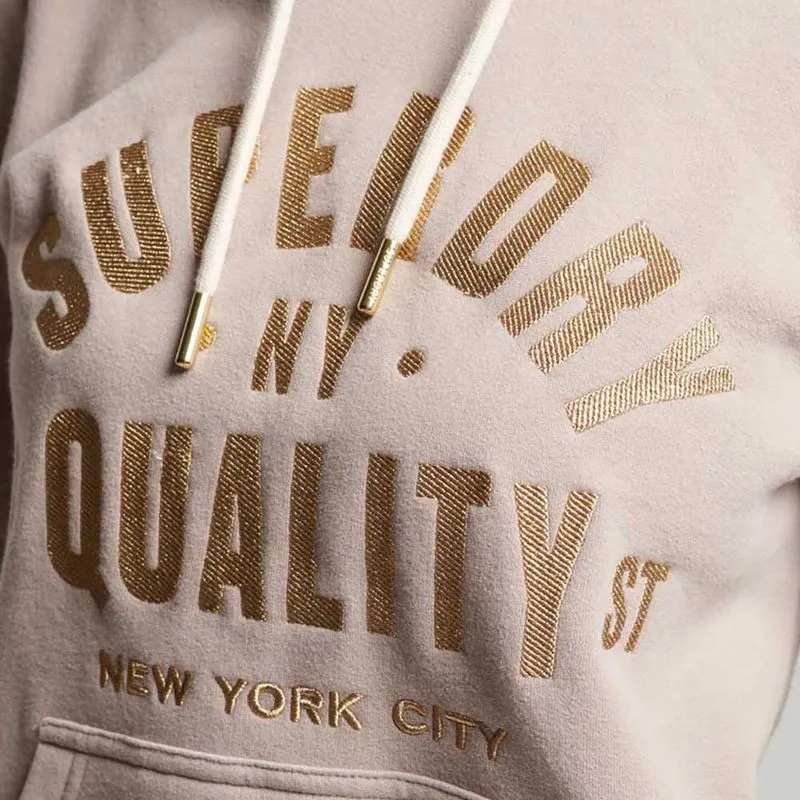 Buzo Cerrado Para Mujer Luxe Metallic Logo Superdry