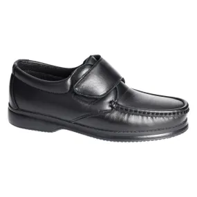 Calzaline c-330 negro - zapatos para hombre muy cómodos en piel con cierre de velcro