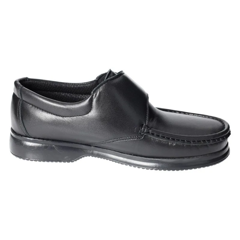 Calzaline c-330 negro - zapatos para hombre muy cómodos en piel con cierre de velcro