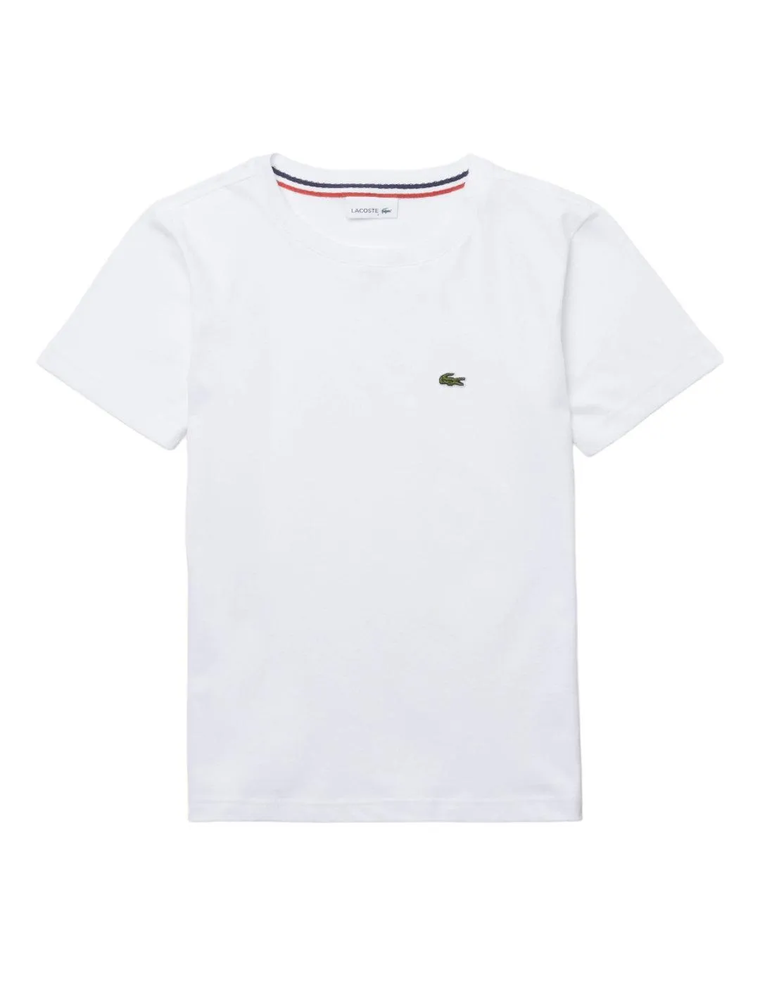 Camiseta Blanca Logo Bordado Lacoste