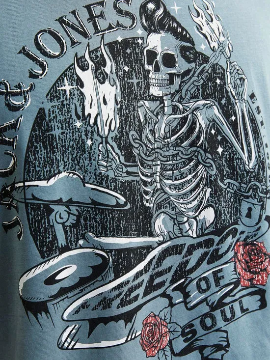 Camiseta estampada AZUL - JJSKULL