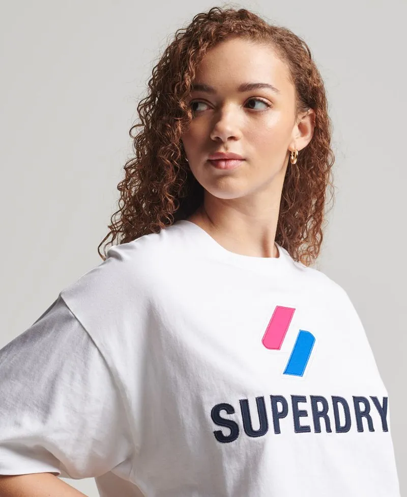 Camiseta Manga Corta Para Mujer Code Sl Stacked Apq Boxy Superdry 48337