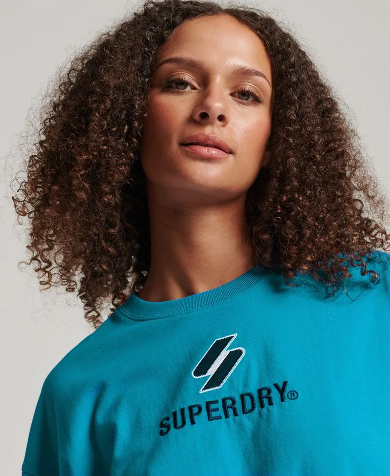 Camiseta Manga Corta Para Mujer Code Sl Stacked Apq Boxy Superdry 52374