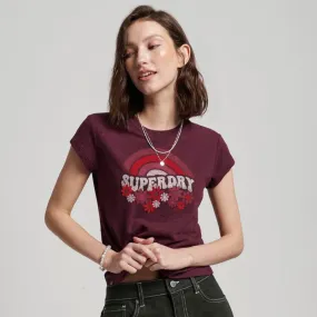 Camiseta Manga Corta Para Mujer Vintage 70'S Skinny Tee Superdry