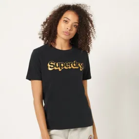 Camiseta Manga Corta Para Mujer Vintage Metallic Tee Superdry