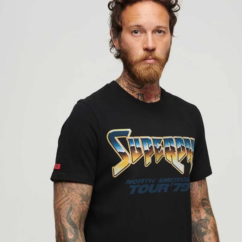 Camiseta Para Hombre 70'S Rock Graphic Band Superdry