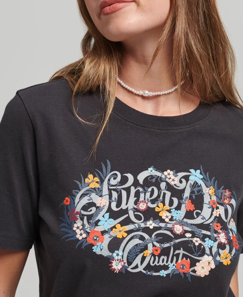 Camiseta Para Mujer Vintage Floral Scripted Superdry 52381