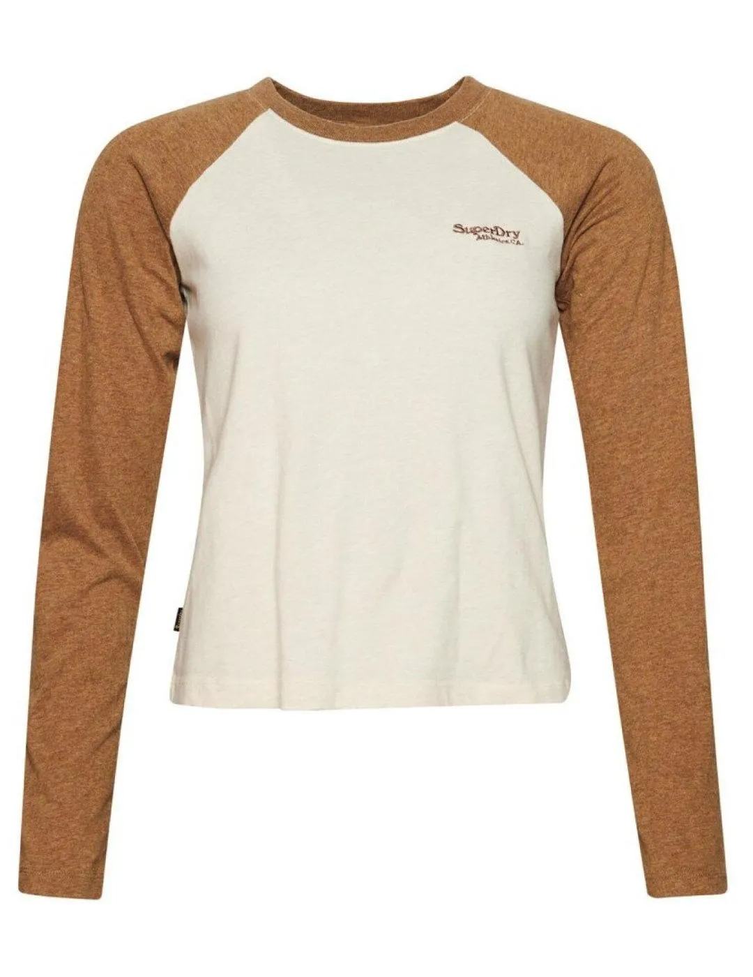 Camiseta Superdry Essential beige manga larga para mujer