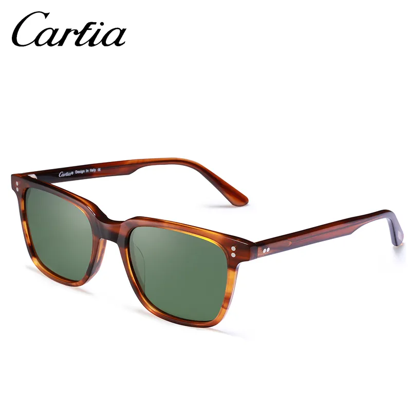 Carfia chic gafas de sol polarizadas retro para mujeres 5354 gafas solares con estuche 100% UV400 Protección de gafas cuadradas 