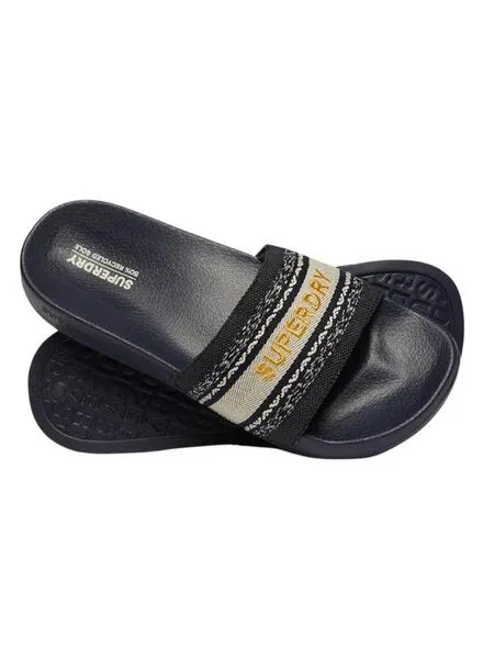 Chanclas Superdry Vegan Webbing Pool Marino Para Mujer