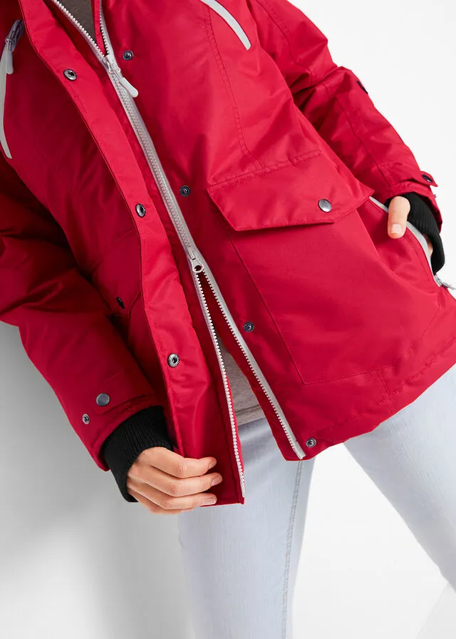 Chaqueta funcional impermeable Rojo oscuro