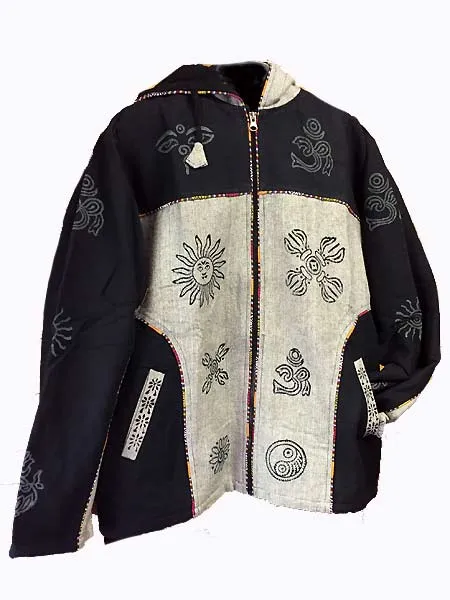 Chaqueta tibetana estampada