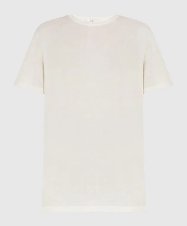 CO Light beige silk t-shirt