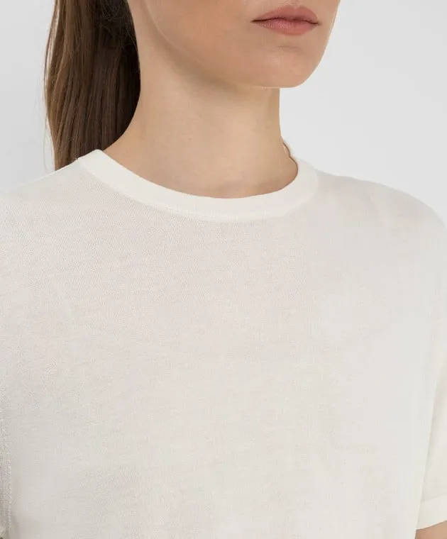 CO Light beige silk t-shirt