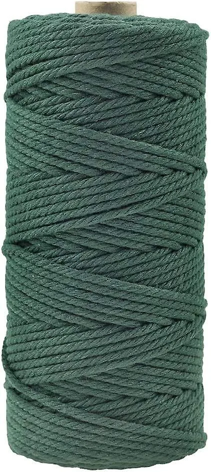 Corde Macram 3mm X 100 M, Vert Fonc, Fil Macrame Coton, Ficelle Corde Pour Bricolage, Artisanat, Tissage, Dcoration, Plante Susp