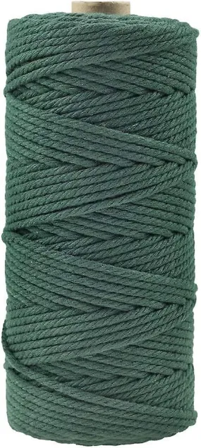 Corde Macram 3mm X 100 M, Vert Fonc, Fil Macrame Coton, Ficelle Corde Pour Bricolage, Artisanat, Tissage, Dcoration, Plante Susp