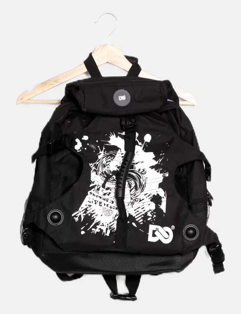 DC Mochila negra estampada