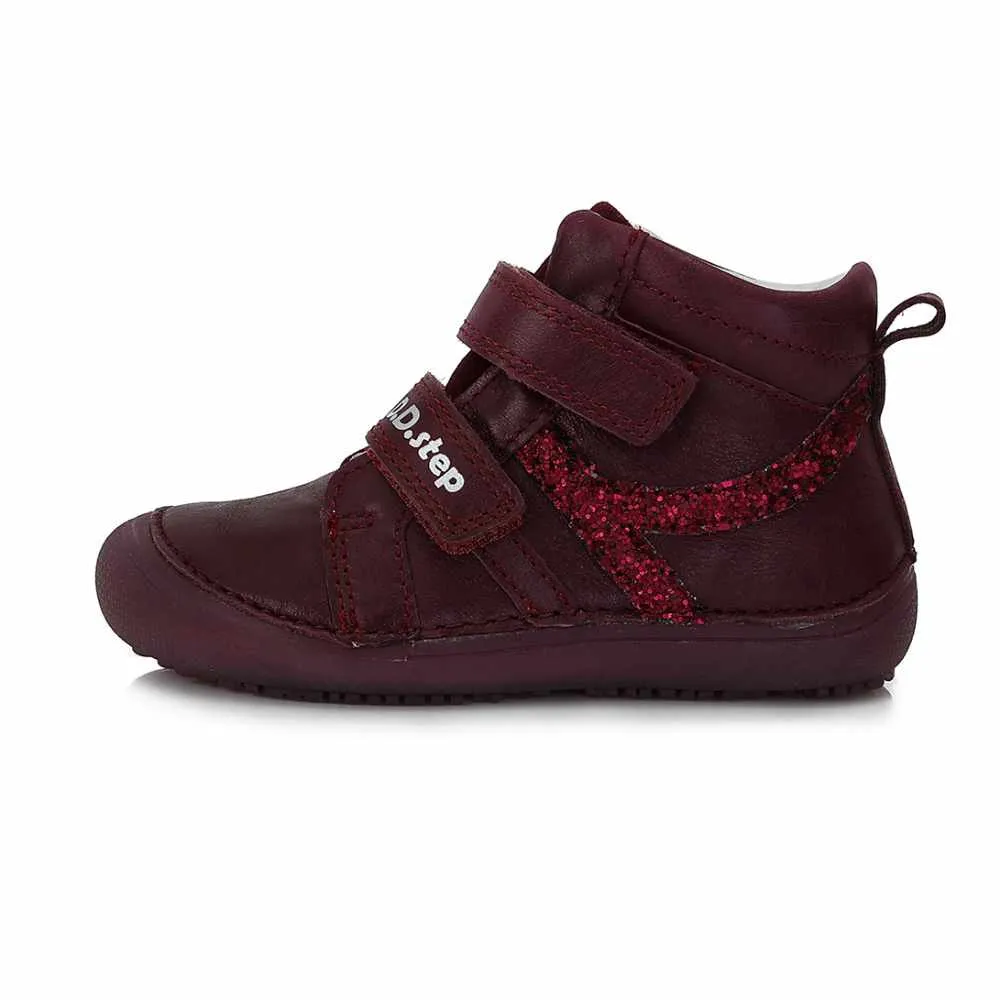 D.D.Step Botas Respetuosas Fluorescentes Glitter Burdeos