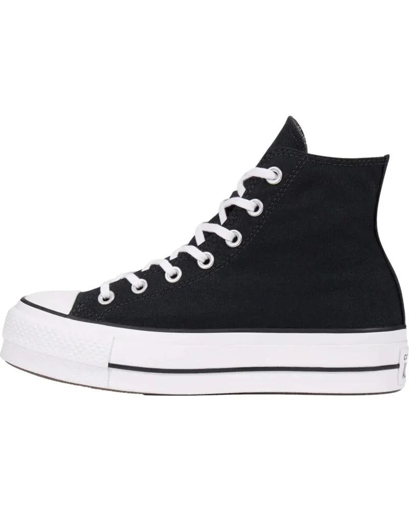 Deportivas CONVERSE  de Mujer y Niña y Niño 560845C CHUCK TAYLOR ALL STAR HIGH TOP PLATFORM BLACK-WHITE-WHITE  NEGRO