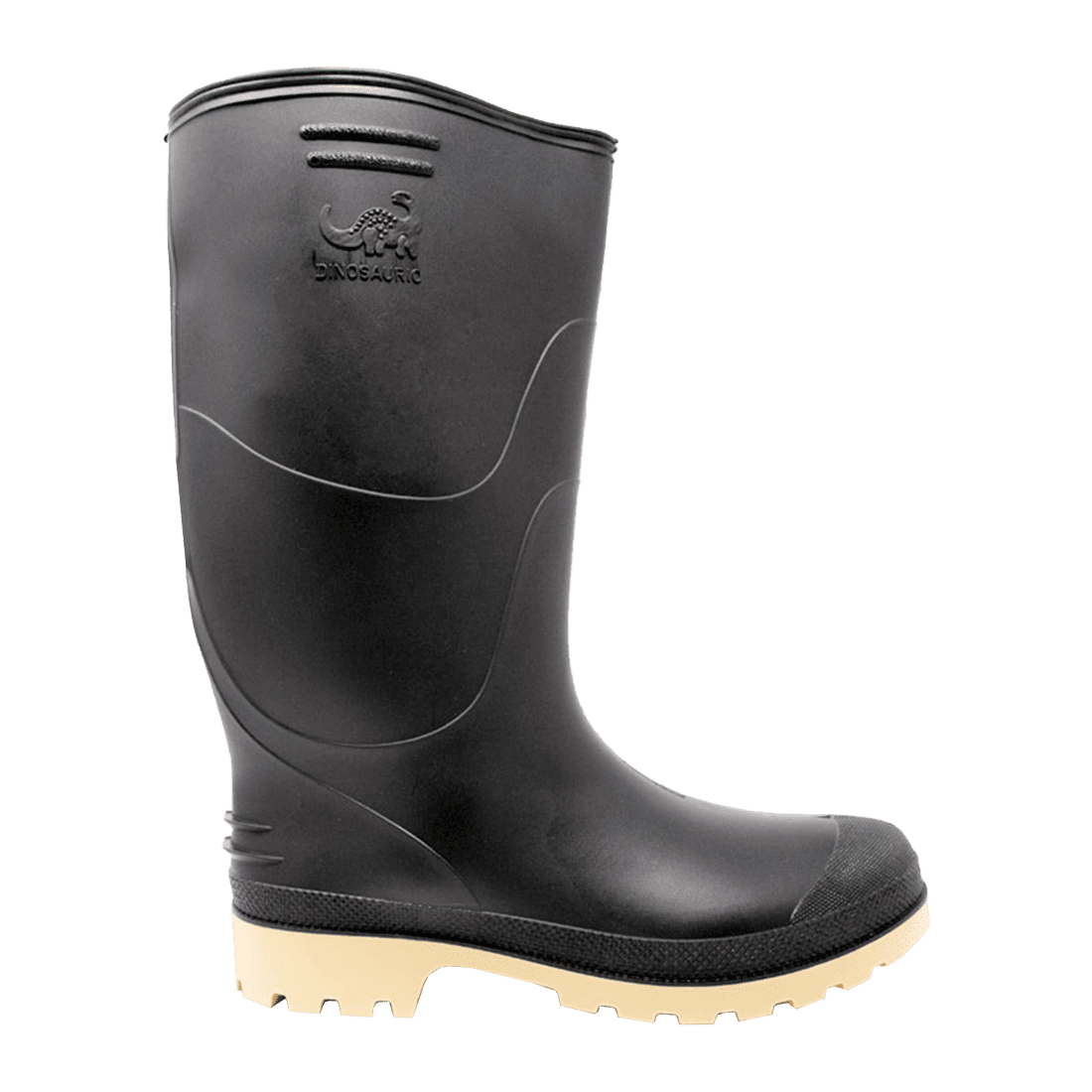 Dinosaurio pp-1015n-04.5 talla 36 par de botas de pvc antideslizantes negras altas