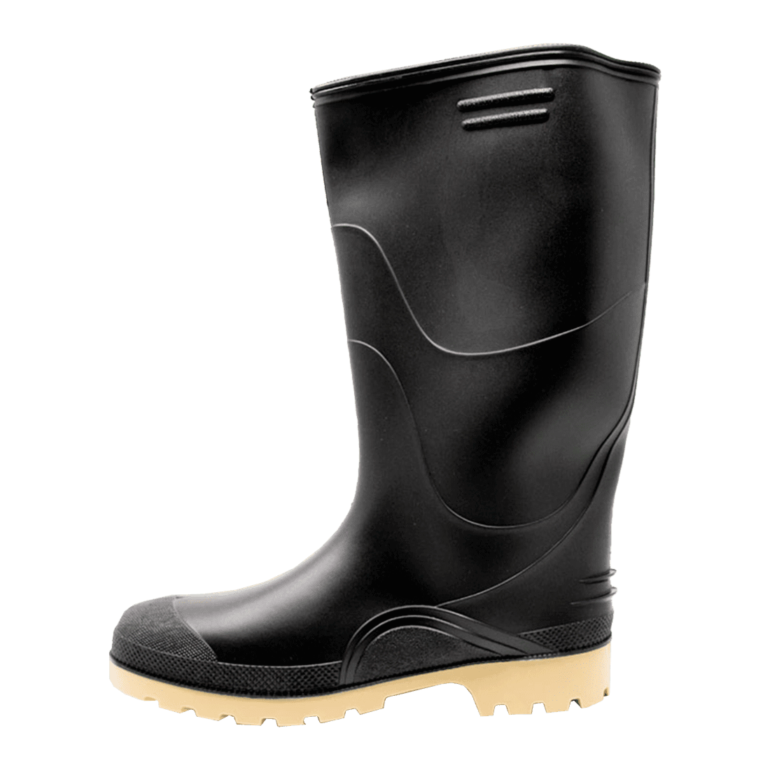 Dinosaurio pp-1015n-04.5 talla 36 par de botas de pvc antideslizantes negras altas