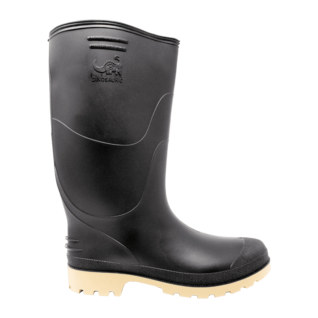 Dinosaurio pp-1015n-12 talla 45 par de botas de pvc antideslizantes negras altas