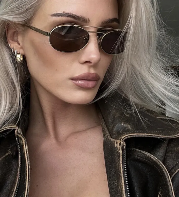 Diseñador de tendencia de moda Gafas de sol 54zs para mujeres Vintage Vintage glamoroso Gafas de metal de marco de verano Estilo