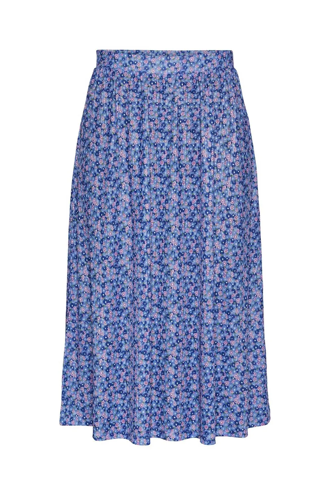 FALDA MIDI ESTAMPADA PCGWENO AZUL