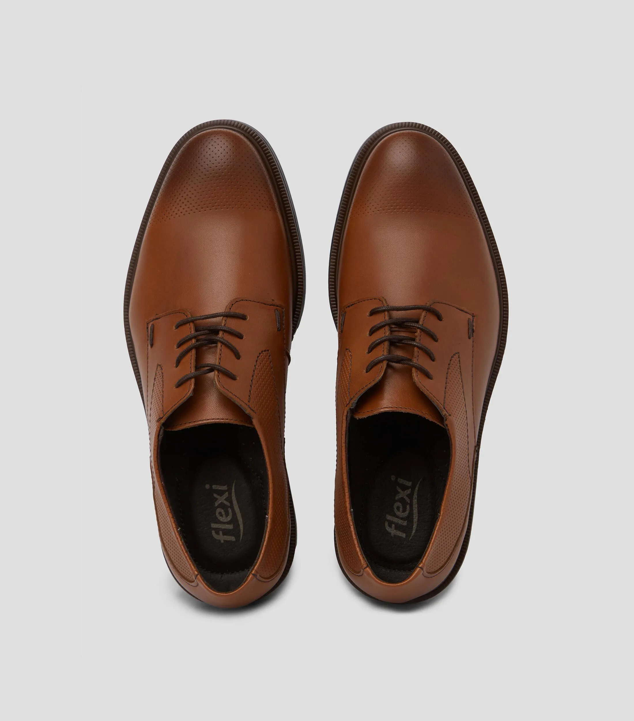 Flexi Zapatos de vestir Derby café Parker en piel Hombre