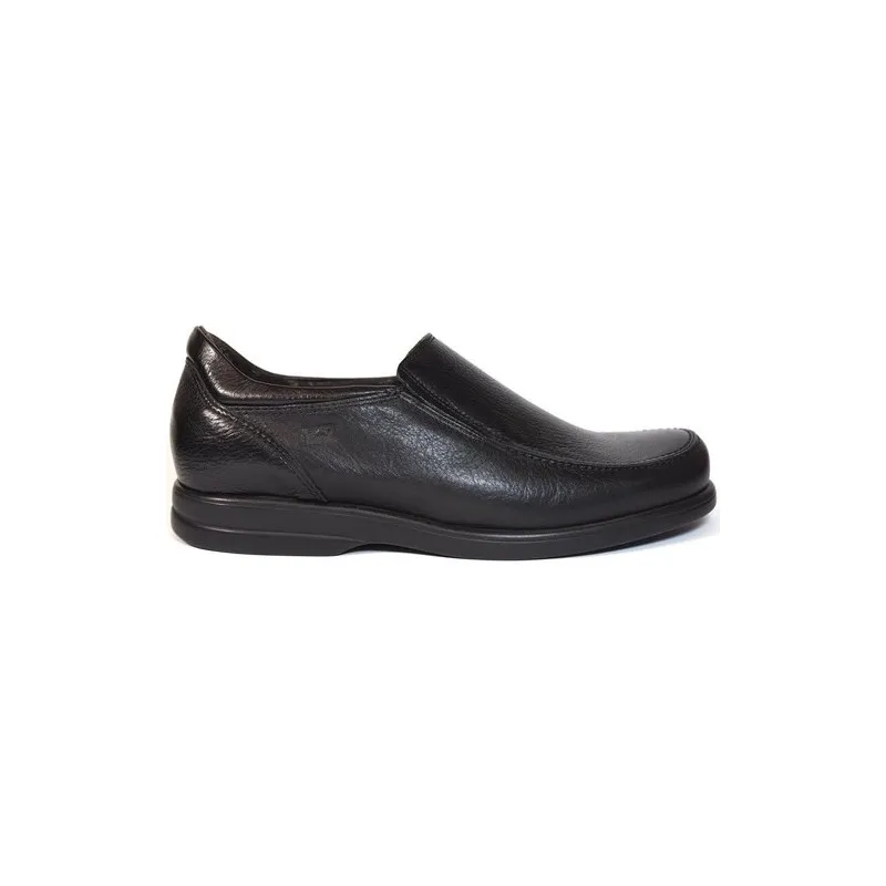 Fluchos 6275 negro - zapatos de piel con suela antideslizante, muy anchos, plantilla extraíble