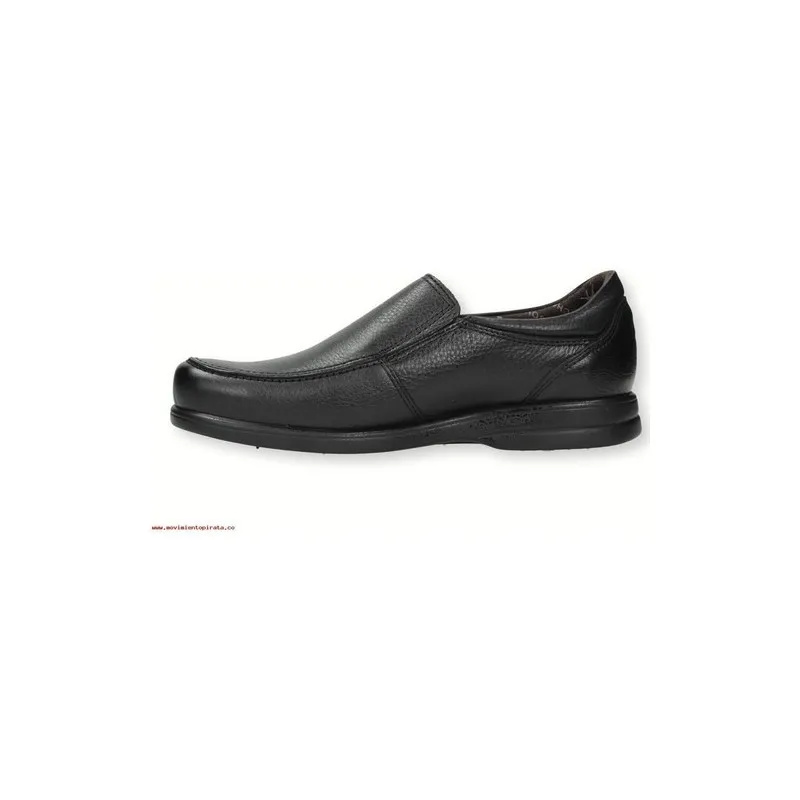 Fluchos 6275 negro - zapatos de piel con suela antideslizante, muy anchos, plantilla extraíble