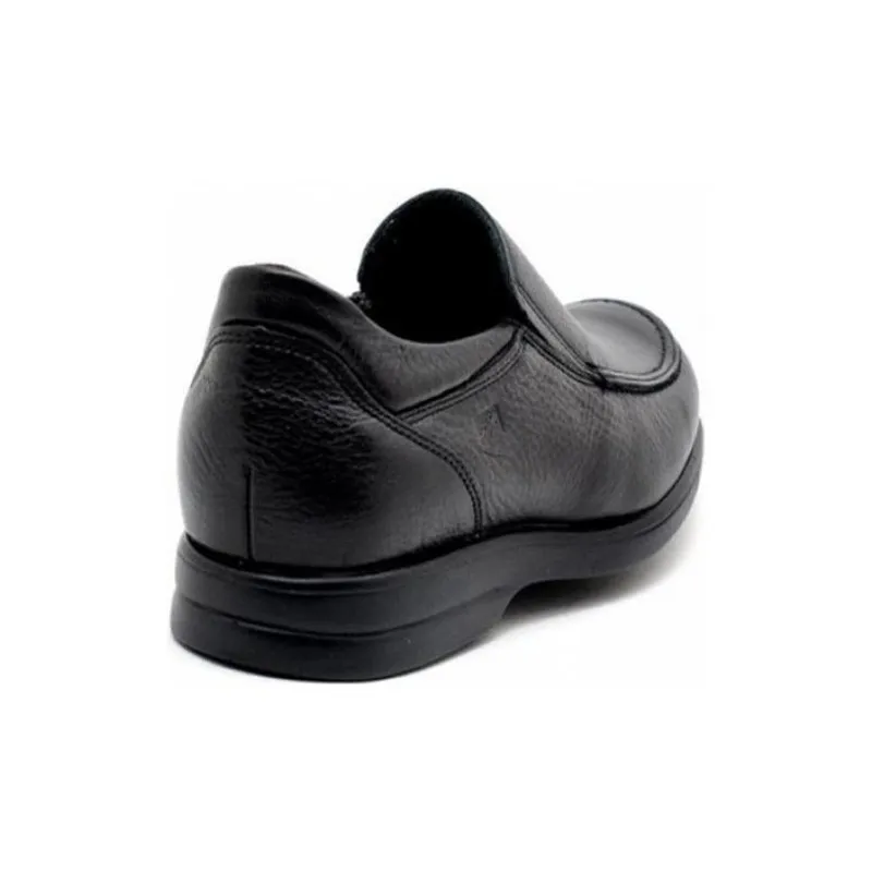 Fluchos 6275 negro - zapatos de piel con suela antideslizante, muy anchos, plantilla extraíble