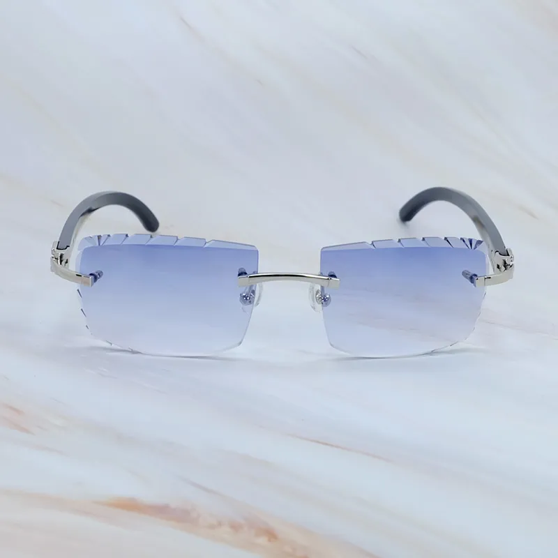 Gafas de sol genuinas de buffalo Horner Carter Diseñador de gafas de sol sin borde para hombres y mujeres NUEVOS EN DIAMOND CUT 